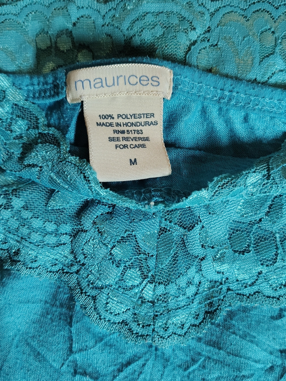 Maurices Lace-Trim Camisole Tank in Red & Teal - Picture 5 of 5